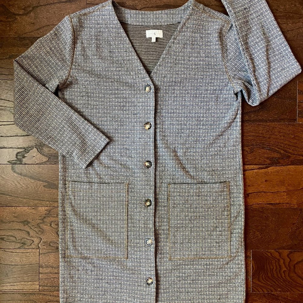 Lou & Grey Houndstooth Dress Cardigan Size M